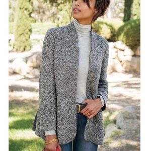 Soft Surroundings St James Boucle Blazer Jacket Shacket Black + Grey Size Large